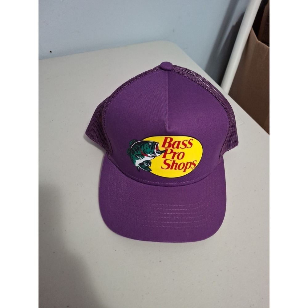 Bass Pro Shops Logo ~ Mesh Snapback‎ Hat Fishing & Outdoors Purple